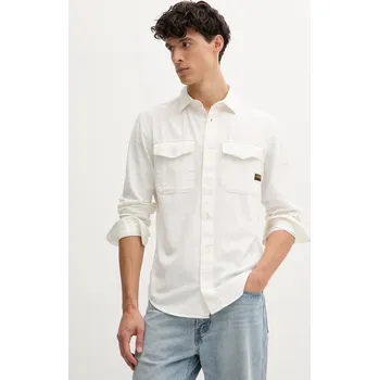 Pánská košile Bavlněná košile G-Star Marine Slim pánská, zelená barva, regular, s klasickým límcem, D24963-D454 D24963.D454 00X, vel. XL