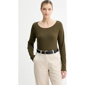 Pánské oblečení Bavlněné tričko s dlouhým rukávem Marc O'Polo 5000007381 zelená 91X, vel. XS