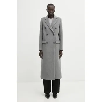 Dámský kabát Vlněný kabát Samsoe Samsoe, L, šedá, 90X