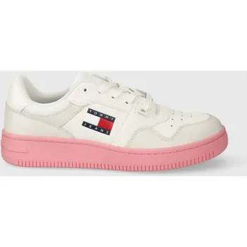 Dámské tenisky Kožené sneakers boty Tommy Jeans TJW RETRO BASKET ESS EN0EN02505 bílá 00A, EUR 36