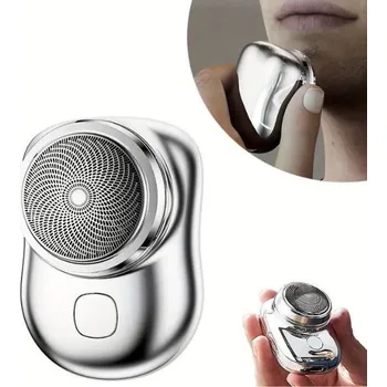 Mini přenosný elektrický holicí strojek (Stříbrný), 02435