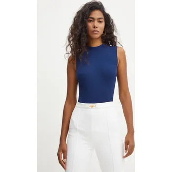 Dámská vesta Vesta BOSS Feskies tmavomodrá barva, s pologolfem, 50473237 59B, vel. L