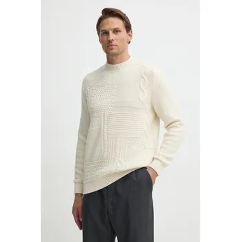 Pánský svetr Vlněný svetr Barbour pánský, béžová barva, MKN1605 01A, vel. XL