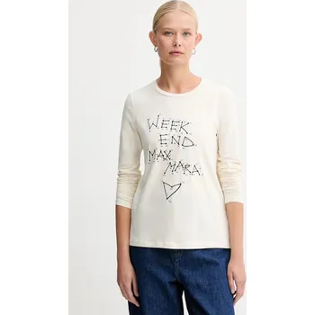 Tričko s dlouhým rukávem Weekend Max Mara RENOIR 2525946032600 béžová 01X, vel. M