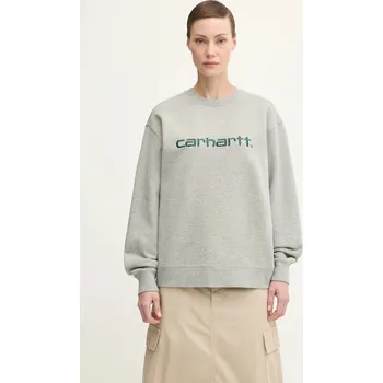 Dámská mikina Mikina Carhartt WIP W' Carhartt Sweat dámská, šedá barva, melanžová, I033647.32AXX, XS, 90X