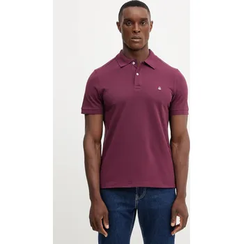 Bavlněné polo tričko United Colors of Benetton 3089J3179 burgundské 93X, vel. S