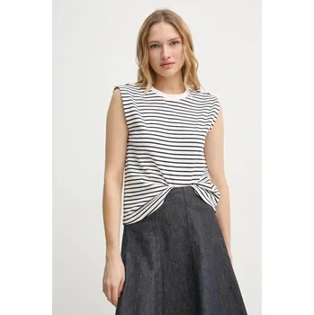 Bavlněný top G-Star béžová barva, D26073-D979 D26073.D979 01B, vel. S