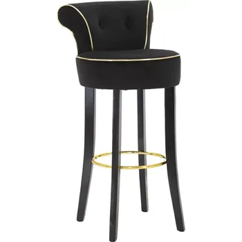 Barová židle Sametová barová židle Luxy černá