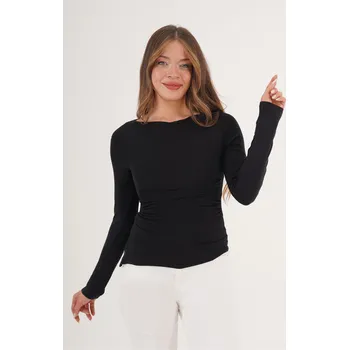 Lustrin Černé přiléhavé tričko s dlouhým rukávem – Sleek Line Velikost: M