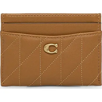 Oblečení a móda Kožené pouzdro na karty Coach Essential Card Case, ONE SIZE, béžová, 80X