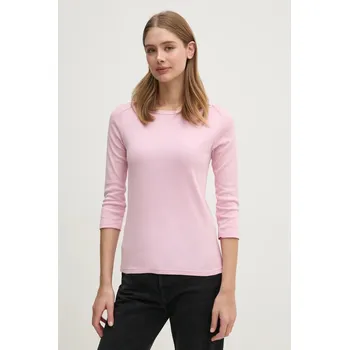 Pánské tričko Bavlněné tričko s dlouhým rukávem United Colors of Benetton 3GA2E16A1 růžová 03D, vel. M