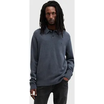 Pánský svetr Svetr z vlněné směsi AllSaints STATTEN pánský, modrá barva, M038KA 55X, vel. M