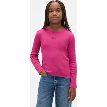 Dívčí tričko GAP Dívčí Dětské žebrované tričko s logem GAP Růžová M (2947515)