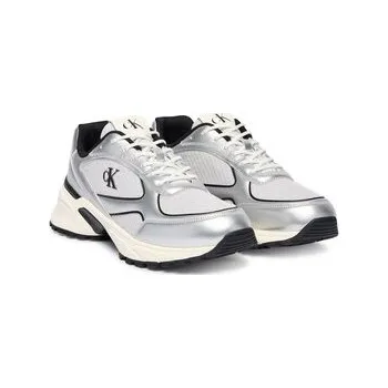 Pánské tenisky Sneakersy Calvin Klein Hike Runner Laceup Mesh Mix Met YM0YM01402 Stříbrná 43