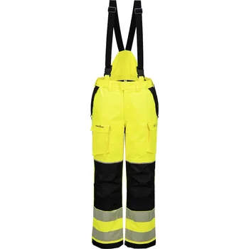 PORTWEST HI-VIS PW3 MODAFLAME FR426 / Reflexní nehořlavé voděodolné kalhoty s laclem - žlutá/černá M