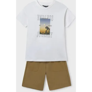 Chlapecká mikina Dětská bavlněná souprava Mayoral žlutá barva, 6679 6679.7D.Junior.PPYA 18X, vel. 128