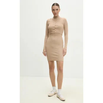 Dámské šaty Šaty a svetr Answear.LAB hnědá barva MG58857AB.HWK 82X, vel. S/M