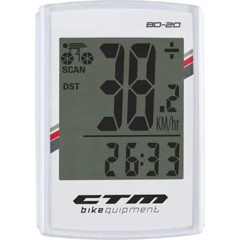 Tachometr CTM drátový cyklopočítač BD-20 (bílá)