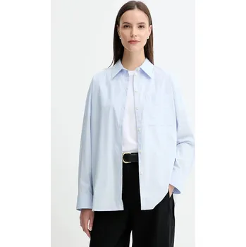 Košile Calvin Klein Jeans dámská, bílá barva, relaxed, s klasickým límcem, LV047C143G 05X, vel. XS