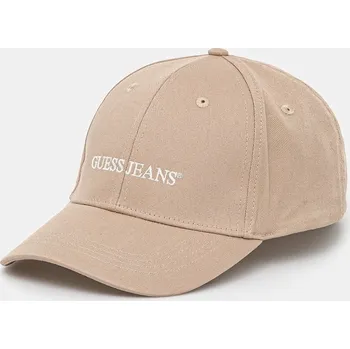 Čepice Bavlněná baseballová čepice Guess Jeans béžová barva, s aplikací, M4BZ26 WF8V1 M4BZ26.WF8V1 80X, vel. ONE SIZE