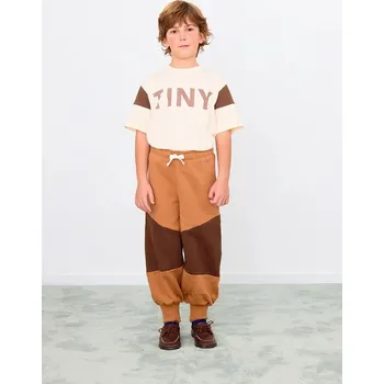 Chlapecké oblečení Dětské bavlněné tričko Tinycottons TINY COLOR BLOCK TEE AW25.264 béžová 01X, vel. 140