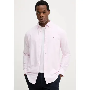 Pánská košile Bavlněná košile Tommy Hilfiger pánská, modrá barva, regular, s límečkem button-down, MW0MW36238 03X, vel. XXXL