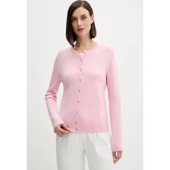 Dámský svetr Vlněný kardigan United Colors of Benetton 1002D5485 růžová 30X, vel. L