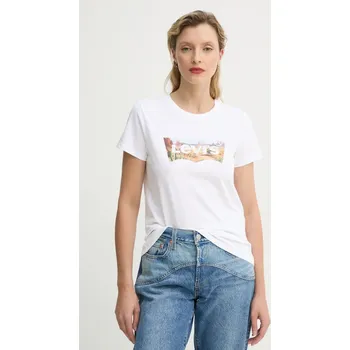 Pánské tričko Bavlněné tričko Levi's THE PERFECT TEE bílá barva, 17369 17369. 00B, vel. XS