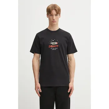 Pánské tričko Bavlněné tričko Carhartt WIP S/S Work Life Romance pánské, černá barva, s potiskem, I035201.89XX, M, 99X