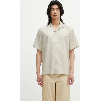 Pánská košile Košile Carhartt WIP S/S Delray Shirt pánská, béžová barva, relaxed, I031465.2W1XX, L, 80X