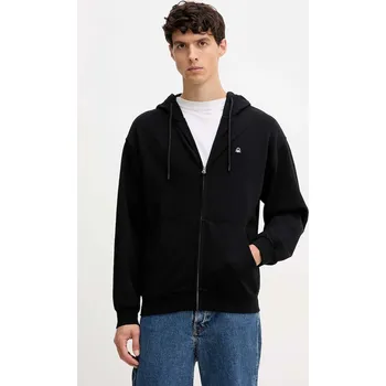 Pánská mikina Bavlněná mikina United Colors of Benetton pánská, modrá barva, s kapucí, hladká, 342ZU500P 99B, vel. M