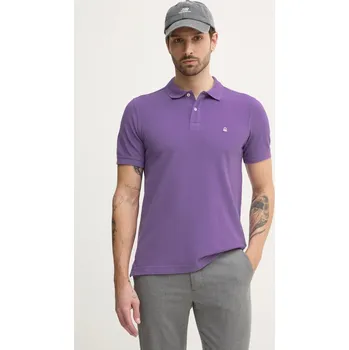 Bavlněné polo tričko United Colors of Benetton 3089J3179 fialová 48C, vel. S
