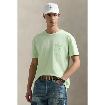Pánské tričko Bavlněné tričko Polo Ralph Lauren Tee pánské, zelená barva, 710969628 77X, vel. XL