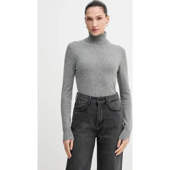 Dámský svetr Svetr z vlněné směsi Sisley dámský, šedá barva, s golfem, 102HM2174 90X, vel. XS