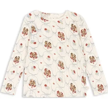 Chlapecké tričko Dětské bavlněné tričko s dlouhým rukávem Konges Sløjd MINNIE BLOUSE GOTS béžová barva, s potiskem, KS103915 KS103915.9BYA 01X, vel. 104