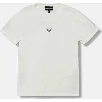 Chlapecké tričko Dětské bavlněné tričko Emporio Armani černá barva, s potiskem, EB000421 AF15013 EB000421.AF15013 00A, vel. 154