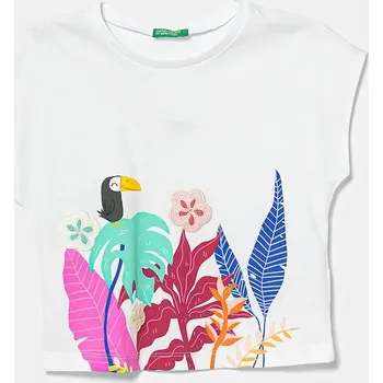 Chlapecké tričko Dětské bavlněné tričko United Colors of Benetton 3I1XG10JH.P.Seasonal bílá 00X, vel. 98