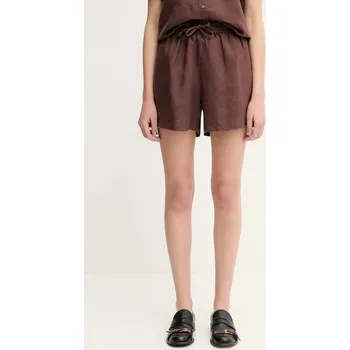 Pánské kraťasy Lněné kraťasy Samsoe Samsoe MAREN F23900001 hnědá 89X, vel. L