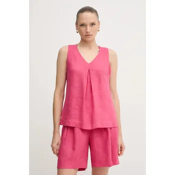 Dámská halenka Lněná halenka United Colors of Benetton 5BMLDQ06W růžová 42X, vel. M