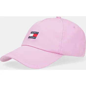 Čepice Bavlněná baseballová čepice Tommy Jeans AW0AW16991 růžová 30A, vel. ONE SIZE