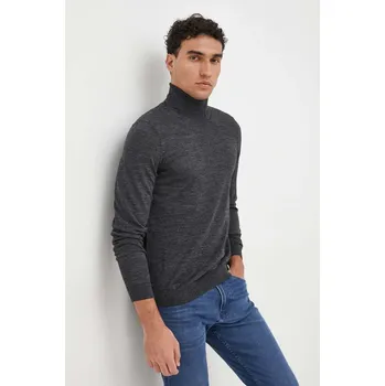 Pánský svetr Vlněný svetr BOSS Musso-P 50468262 šedá 90X, vel. M