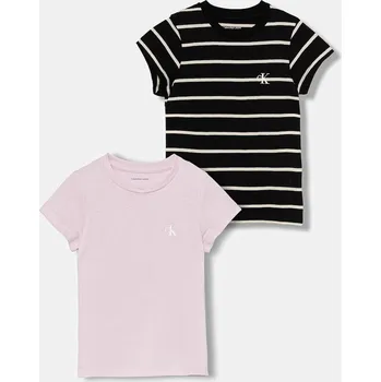 Dětské bavlněné tričko Calvin Klein Jeans 2-pack IG0IG03037.128.170.9BYA černá 99A, vel. 140