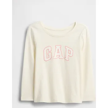 Dětská móda Dětské tričko GAP V-FRCH LS LOGO TEE 12-18M Bílá, Růžová