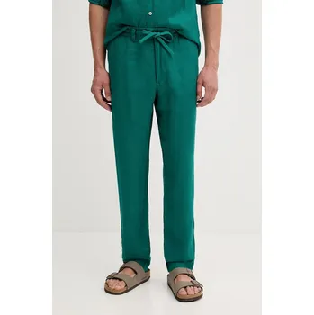 Lněné kalhoty United Colors of Benetton 4AGHUF00M zelená 76X, vel. 50