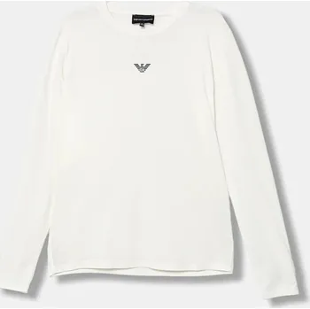 Chlapecké tričko Dětské bavlněné tričko s dlouhým rukávem Emporio Armani EB000420.AF15013 bílá 00X, vel. 142