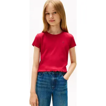 Dětská móda Dětské tričko Tommy Hilfiger KG0KG08590.128.176.9BYA růžová 42X, vel. 152