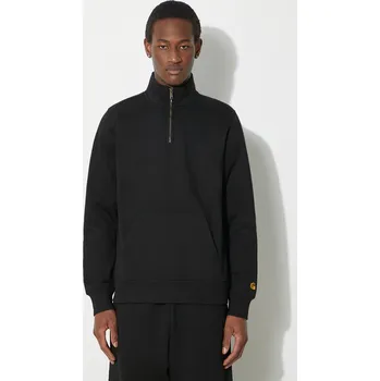 Pánská mikina Mikina Carhartt WIP Chase Neck Zip pánská, černá barva, hladká, I033665.00FXX, S, 99X