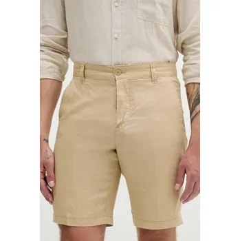 Lněné kraťasy United Colors of Benetton 4AGH59548 béžová 80A, vel. 48