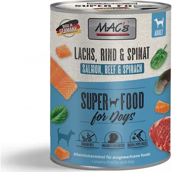 Krmivo pro psa MAC's Dog losos a špenát 12 × 800 g