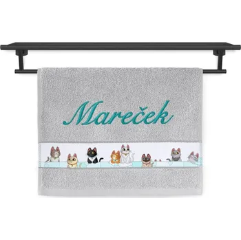 Dětský ručník se jménem NA PŘÁNÍ 30x50 Zvědavá koťátka jemná ocel